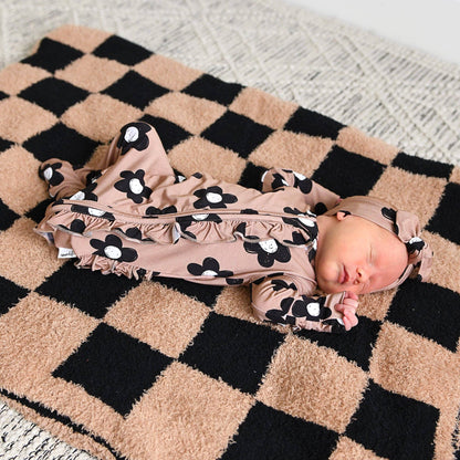 Coco Flowers Ruffle Bamboo Zip Romper