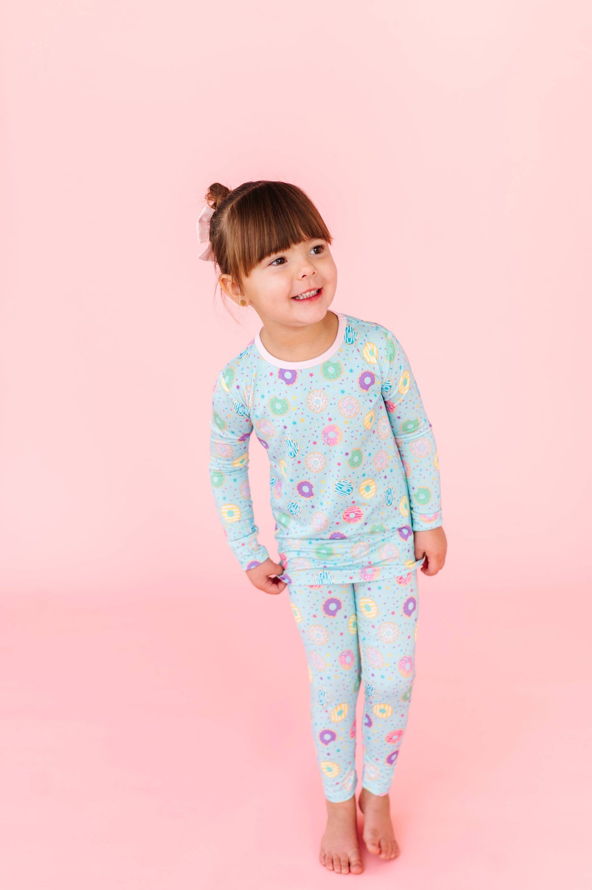 Turquoise Donuts Bamboo Pajama Set