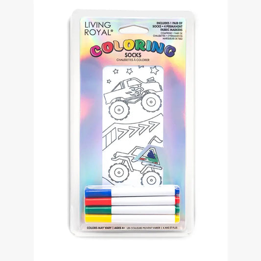 Monster Truck Mania Coloring Socks