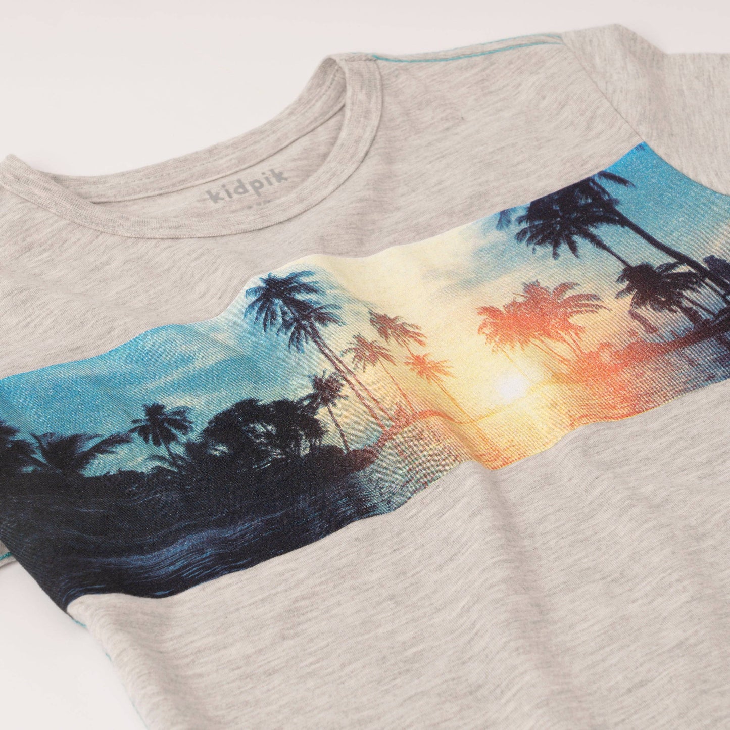 Grey Sunset Contrast Stitch Tee