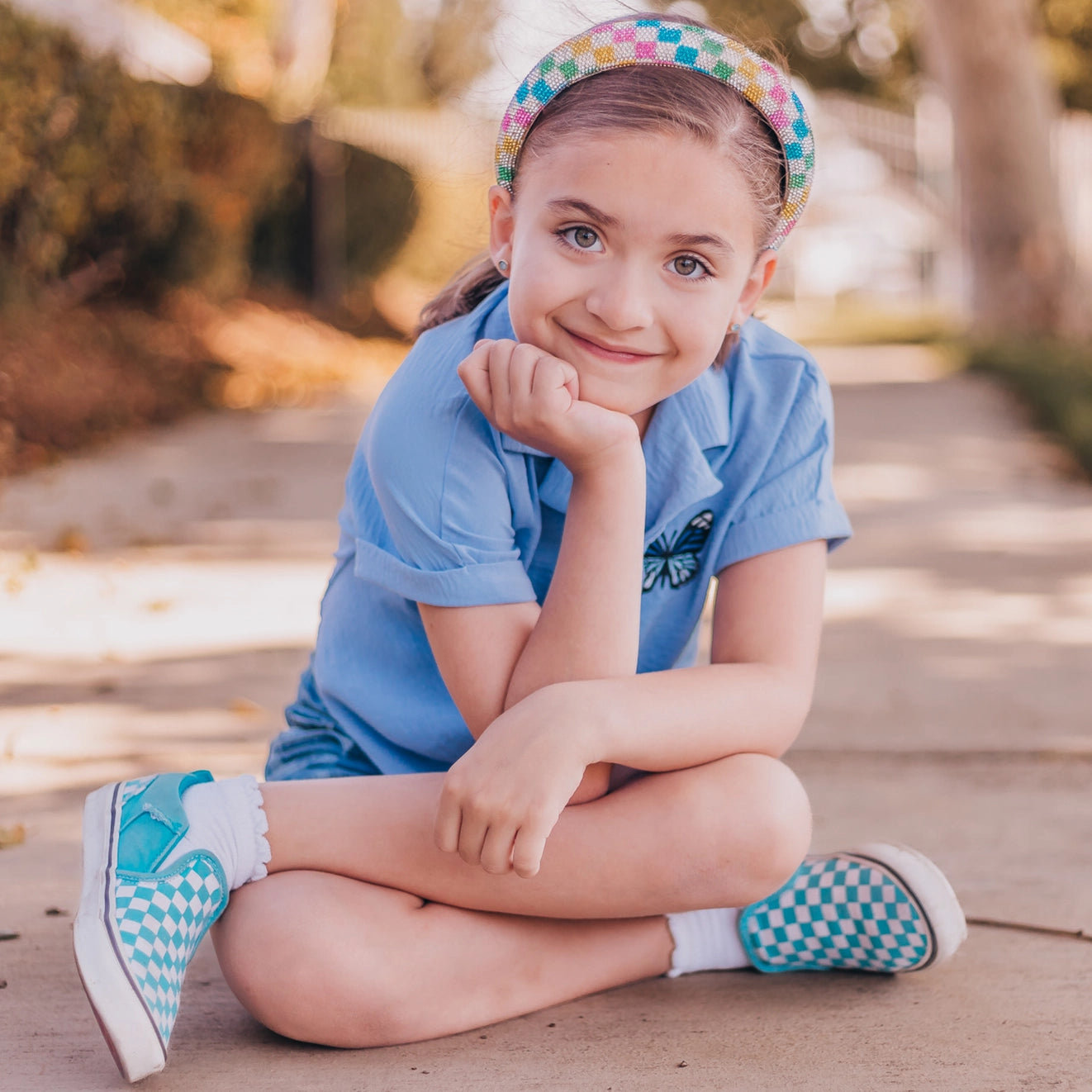 Checkered Crystal Headband