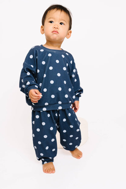 Navy Polka Dot Set