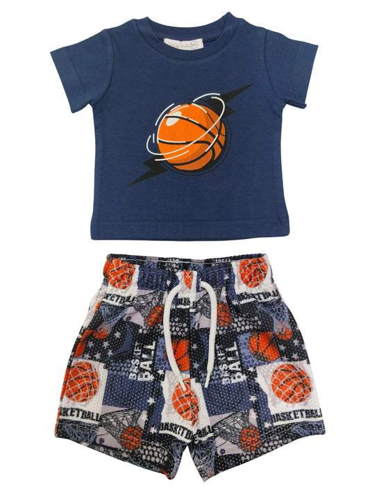 Denim Mesh Tee + Short Set