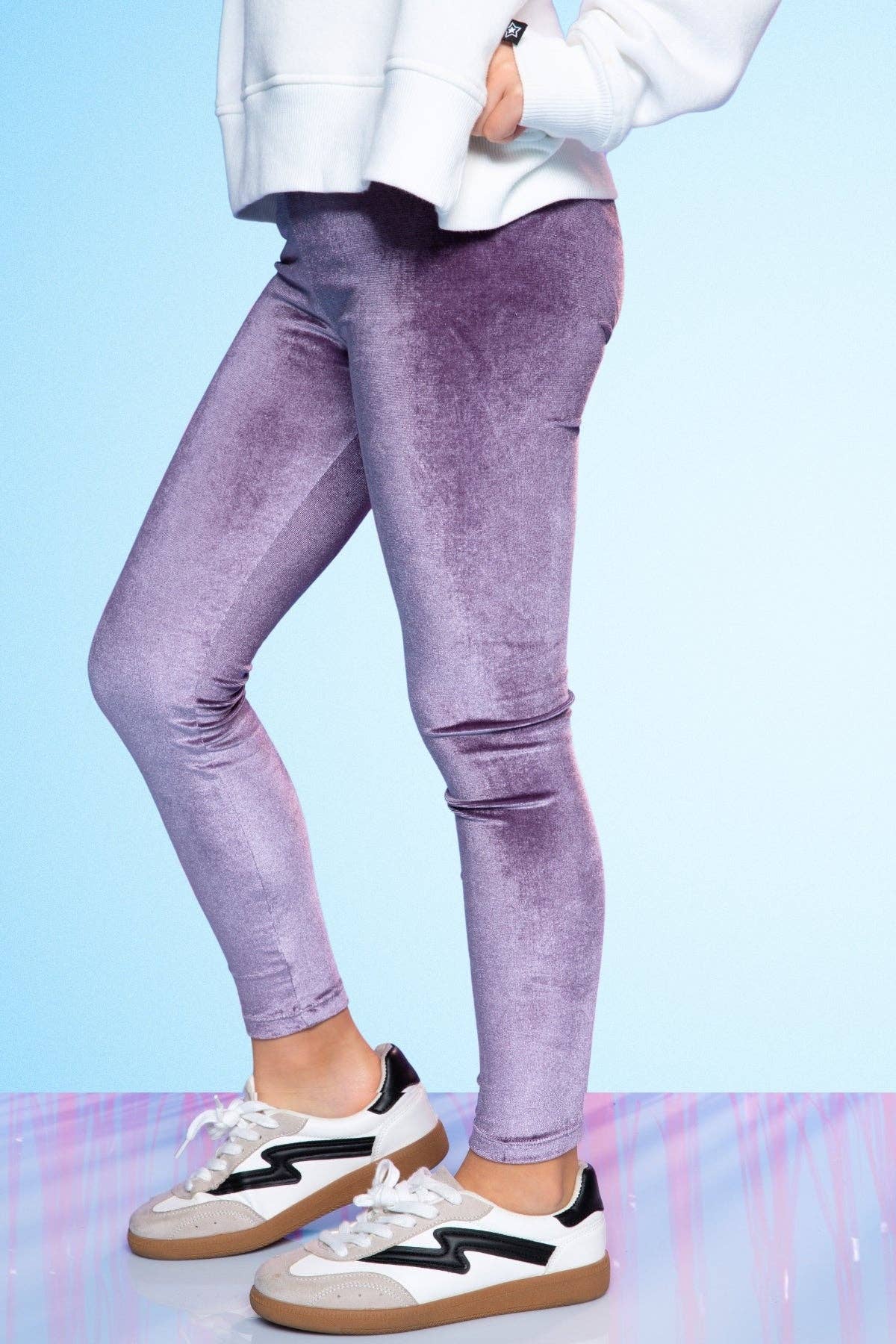 Purple Velour Long Legging