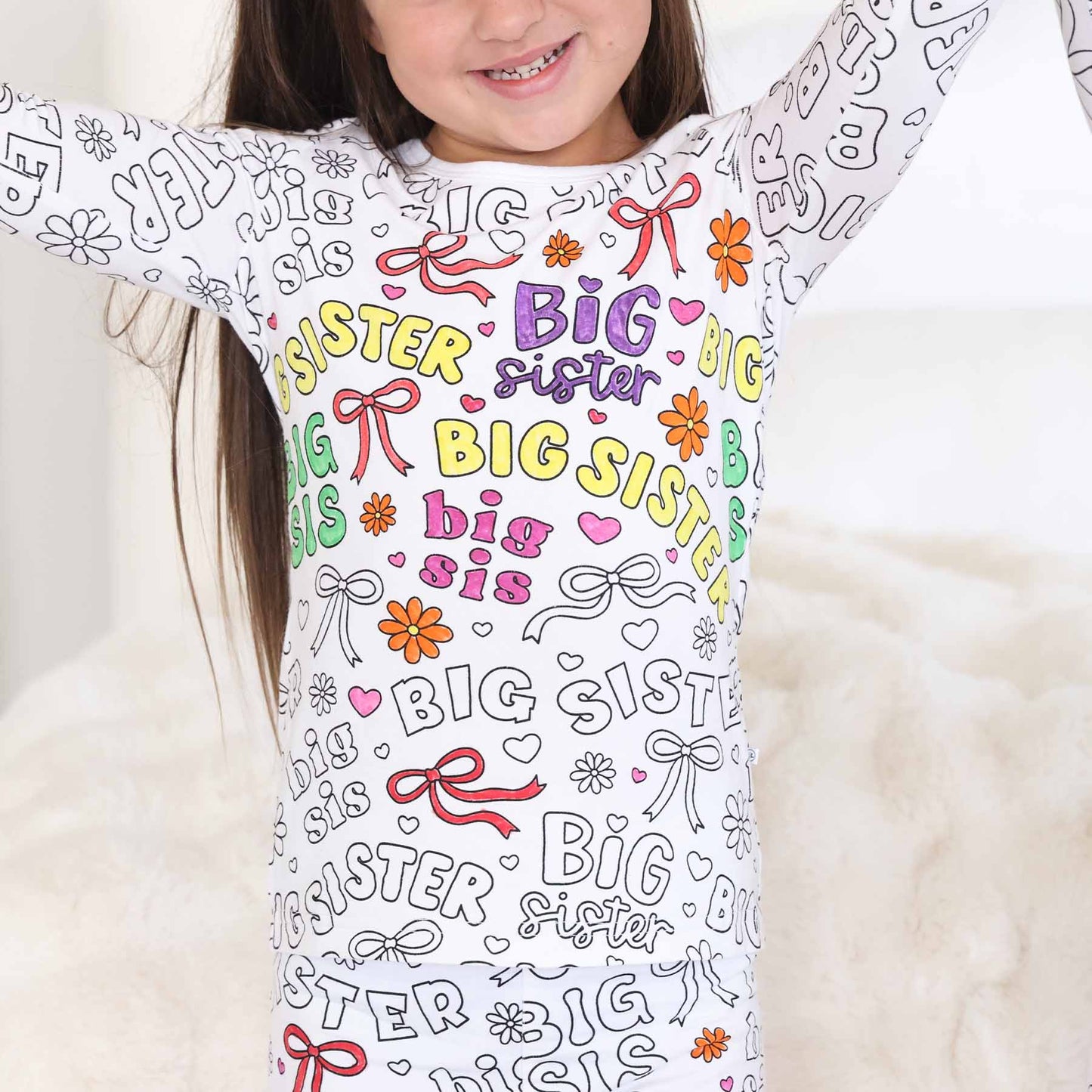 Colorable Big Sis Pajama Set