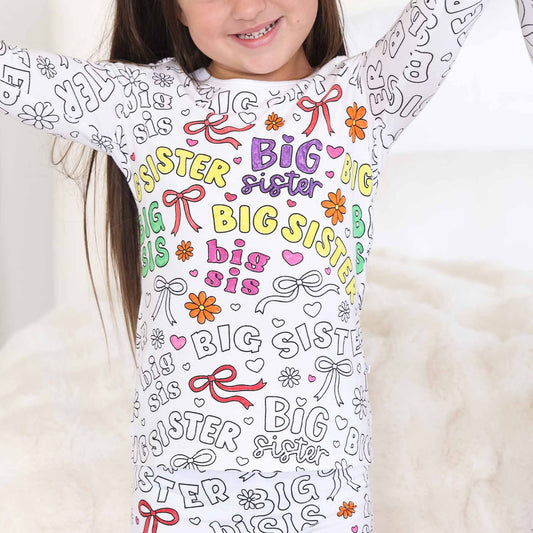 Colorable Big Sis Pajama Set