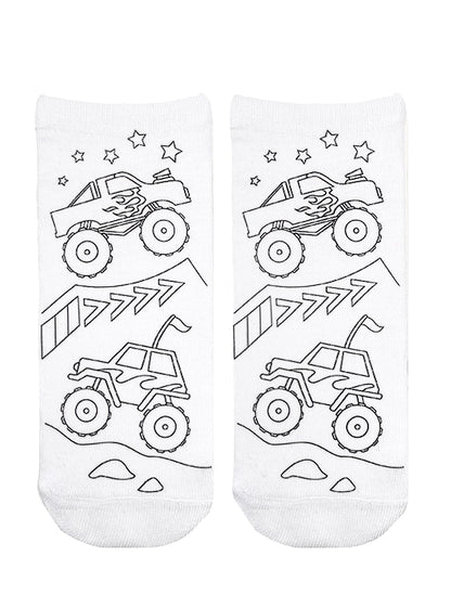 Monster Truck Mania Coloring Socks