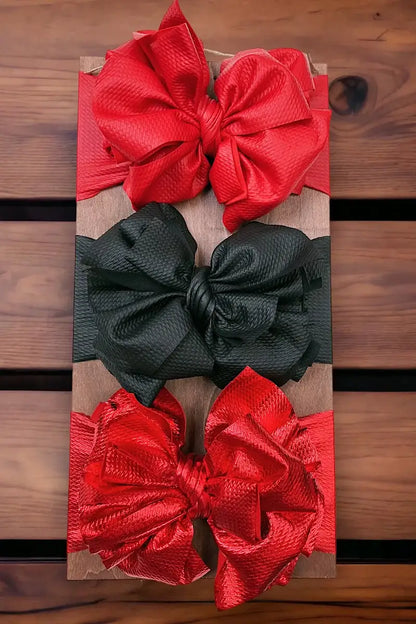 Metallic Red Bow Headband