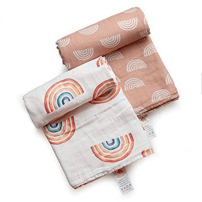 Rainbow Organic Muslin Swaddle Blanket