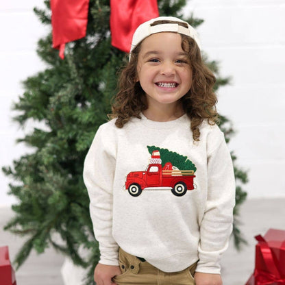 Christmas Truck Patch Sweatshirt