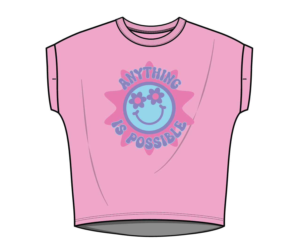 Anything is Possible Printed Tee in Bubble Gum