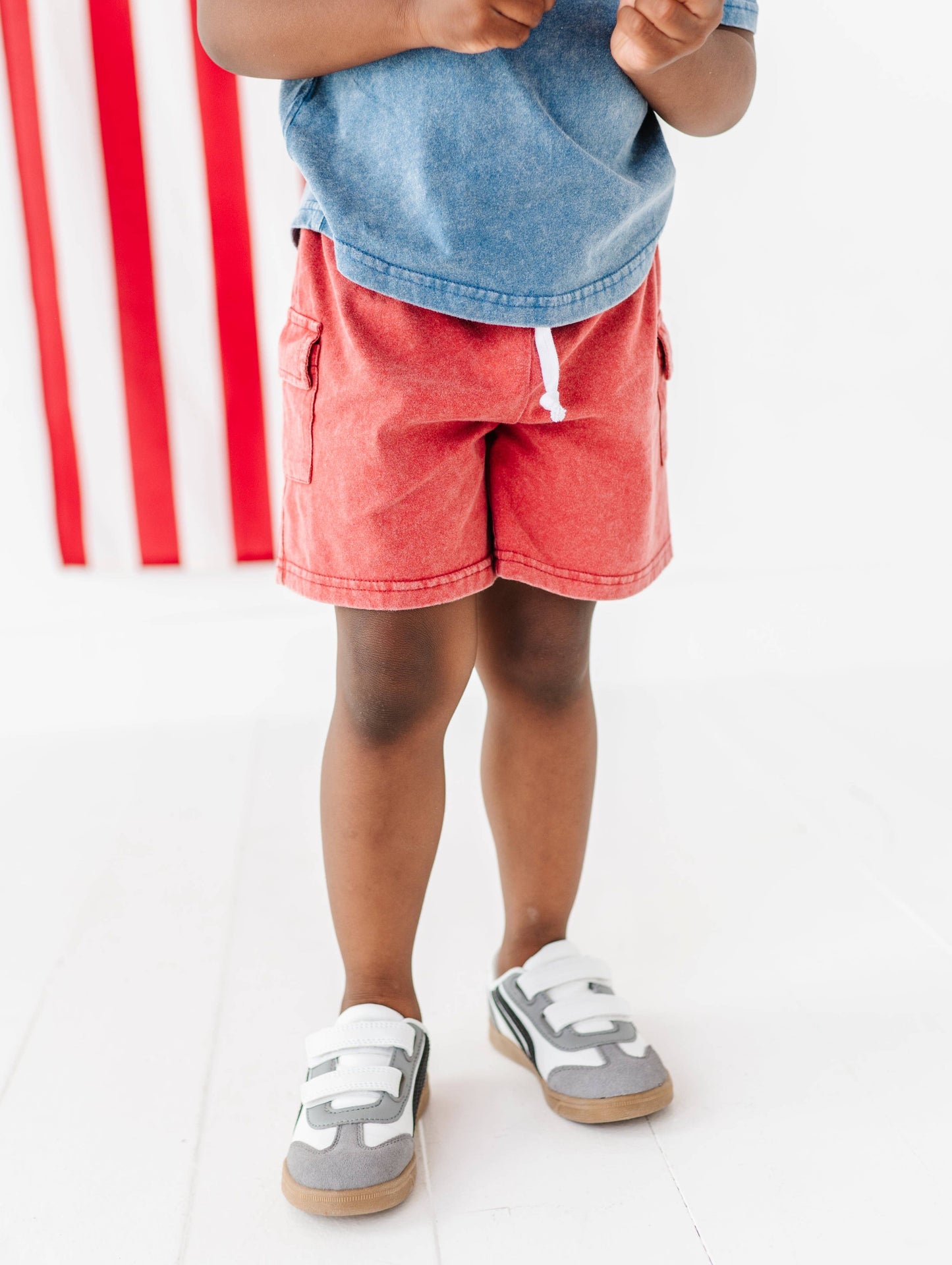 Red Vintage Cargo Shorts