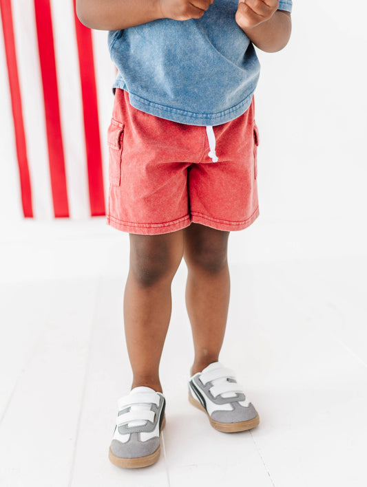 Red Vintage Cargo Shorts