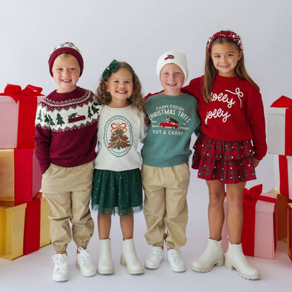 Merry Tartan Patch Sweatshirt