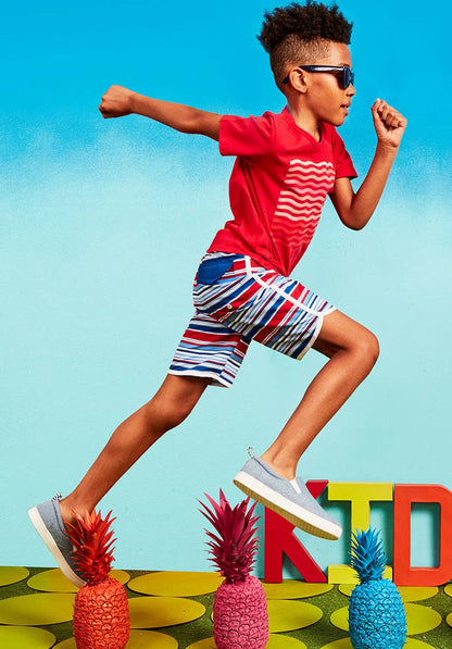 Navy Stripe Swim Trunk