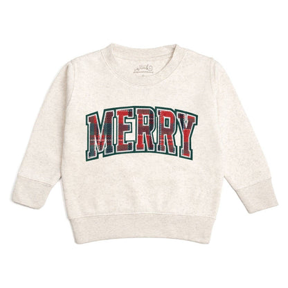 Merry Tartan Patch Sweatshirt