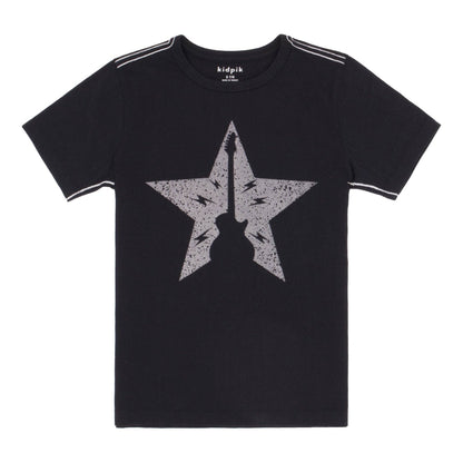 Vinyl Guitar Contrast Stitch Tee