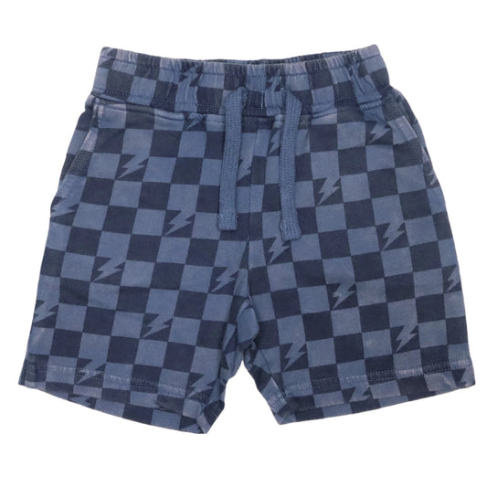 Denim Check Enzyme Shorts