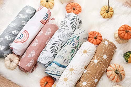 Rainbow Monthly Milestone Organic Blanket