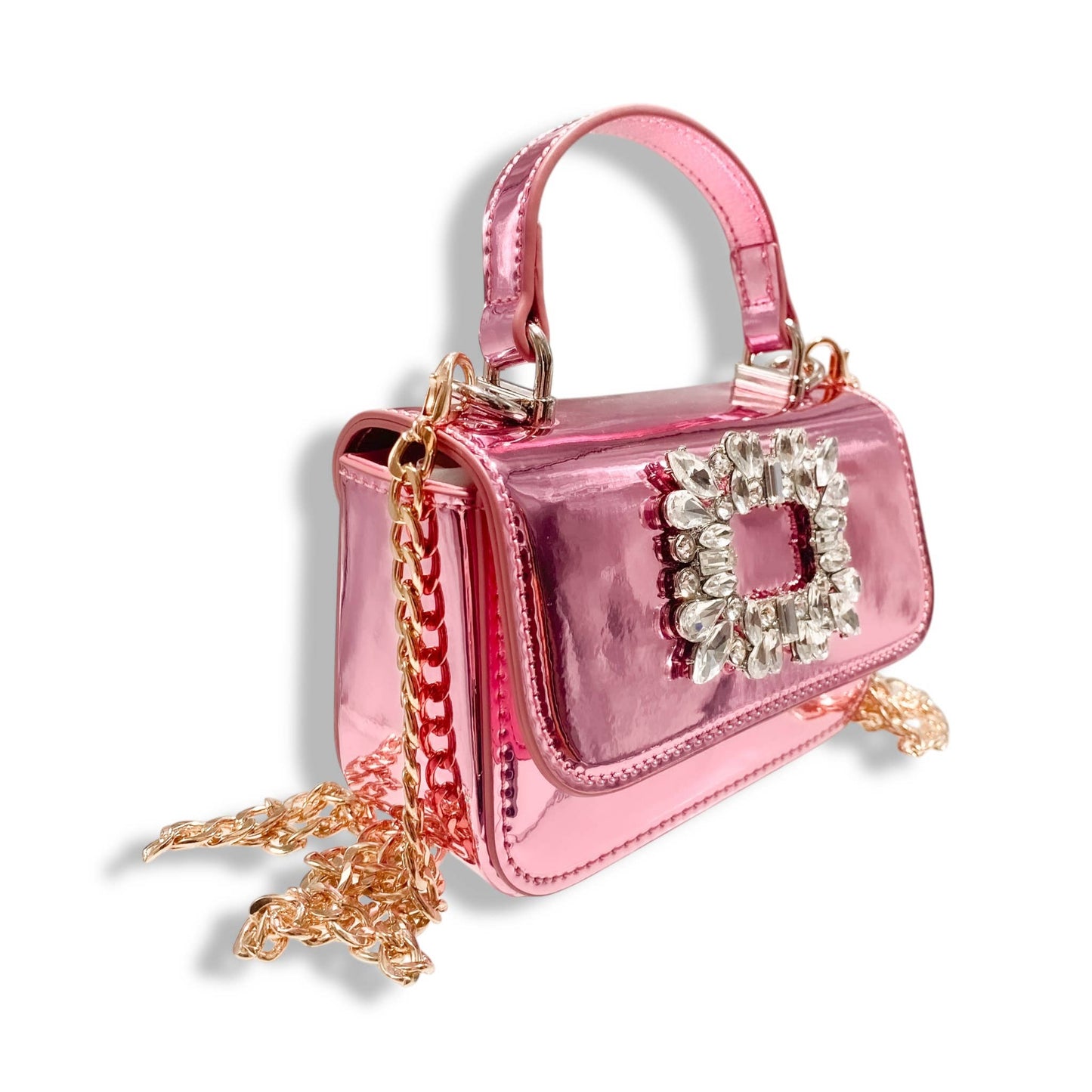 Crystal Decor Pink Patent Purse