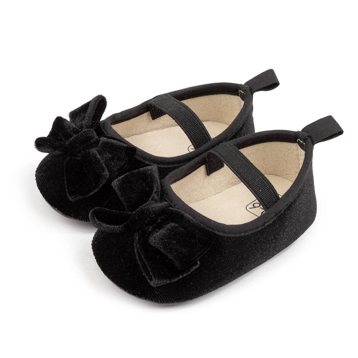 Black Velvet Bow Baby Shoes