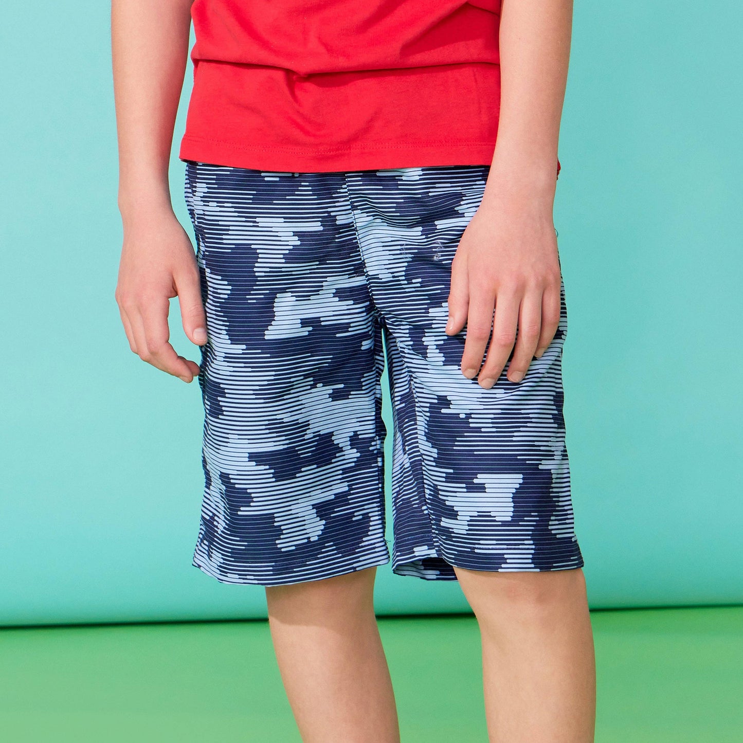 Digital Camo Navy Swim Trunk