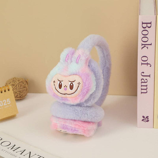 Labubu Plush Earmuffs in Light Purple