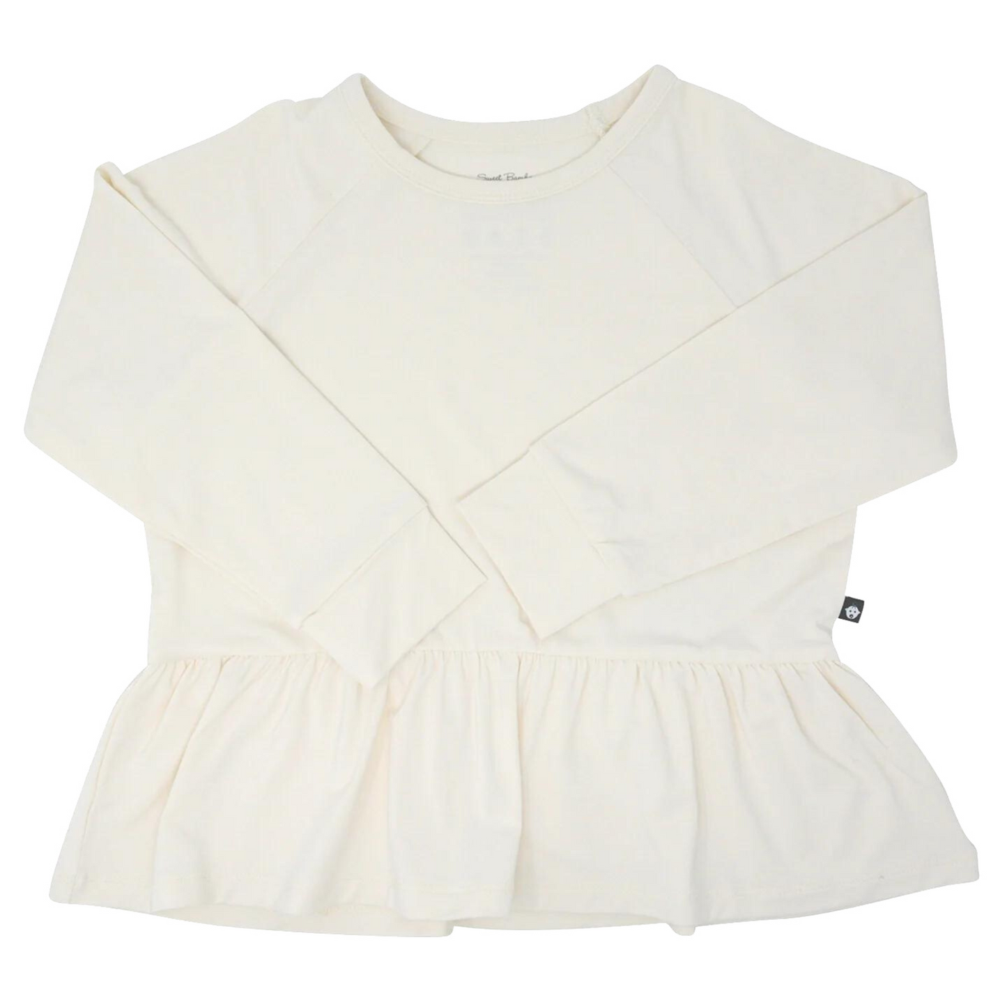 Whispery White Ruffle Bottom Shirt