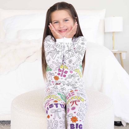 Colorable Big Sis Pajama Set