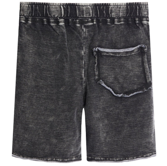 Black Denim Enzyme Short