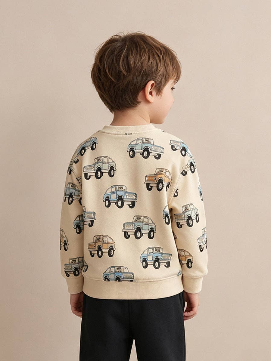 Cartoon Car Graphic Sweatshirt