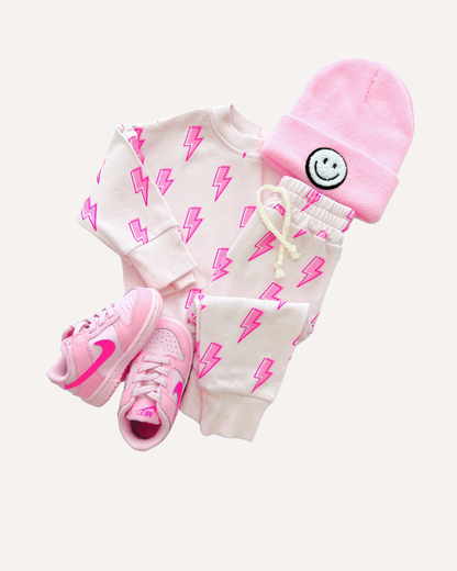 Pink Bolts Baby Jogger Set