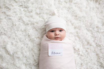 Baby Pink Hat & Swaddle Set
