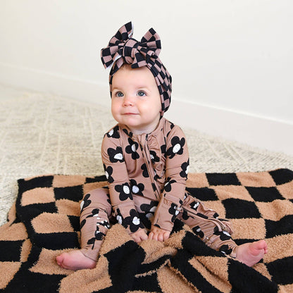 Coco Flowers Ruffle Bamboo Zip Romper