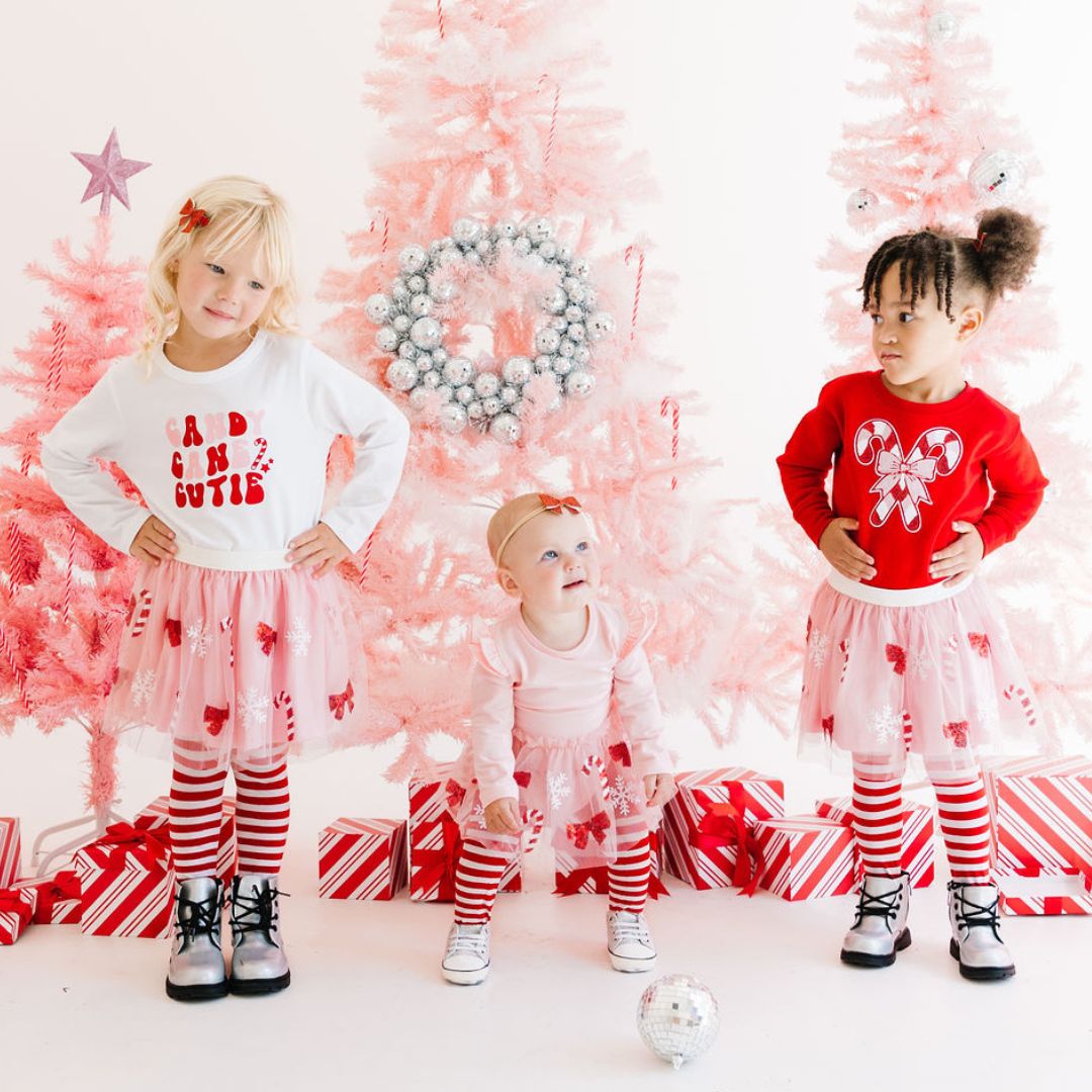 Candy Cane Cutie L/S Tutu Bodysuit