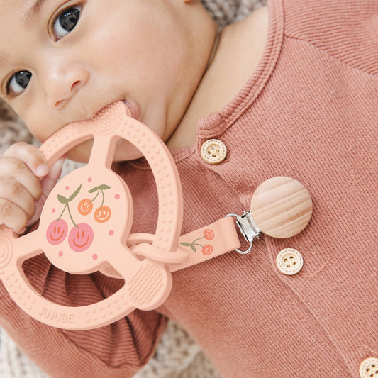 Cherry Cute Teether Ring with Detachable Clip
