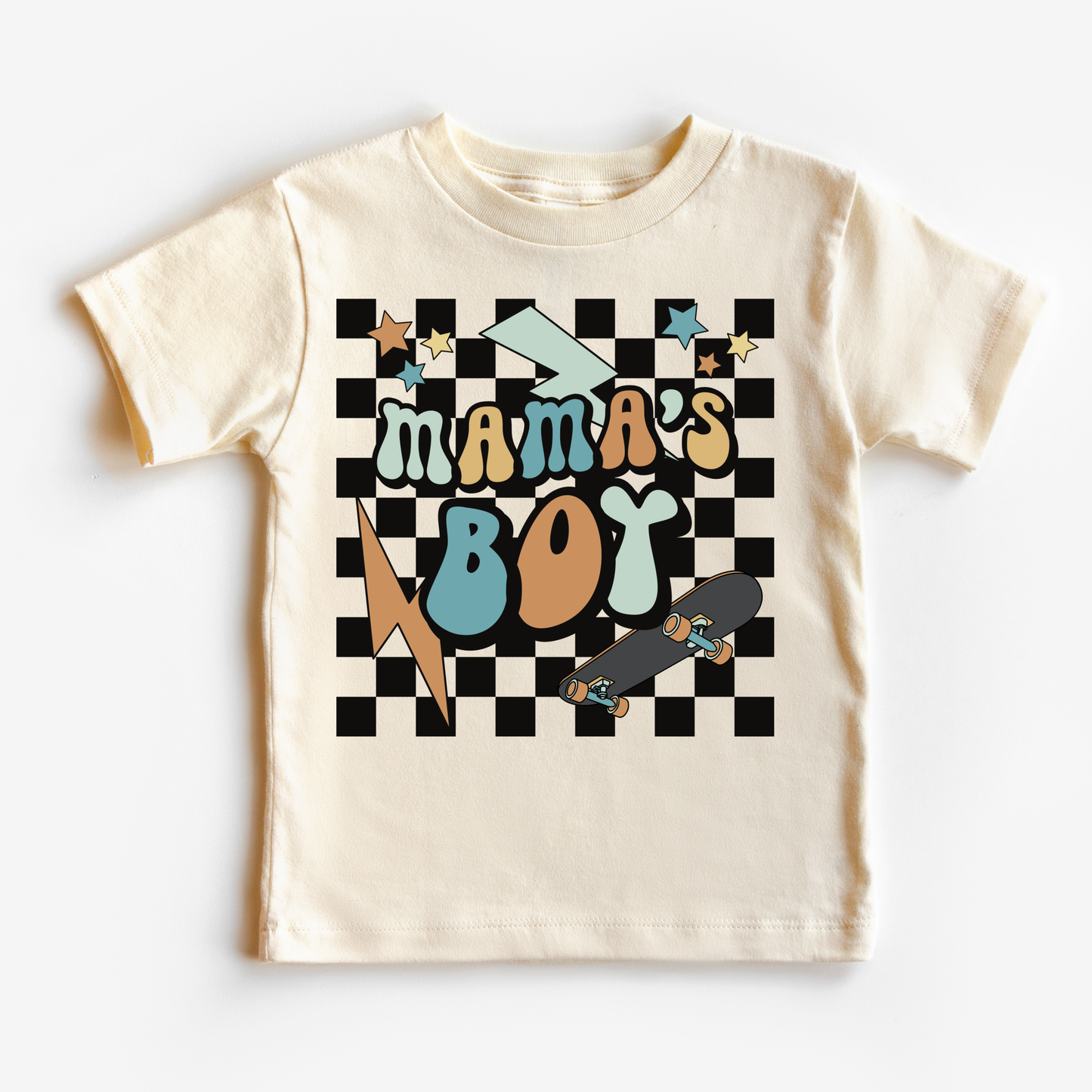 Mama's Boy Checkerd Skater T-Shirt