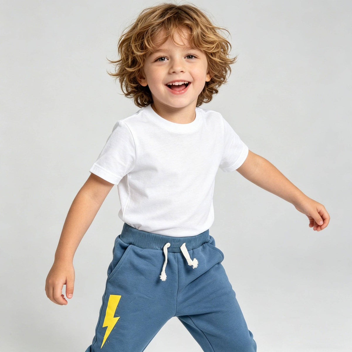 Blue Lightning Bolt Knit Jogger Set