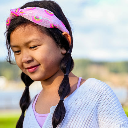 Pink Sequin Rainbow Headband
