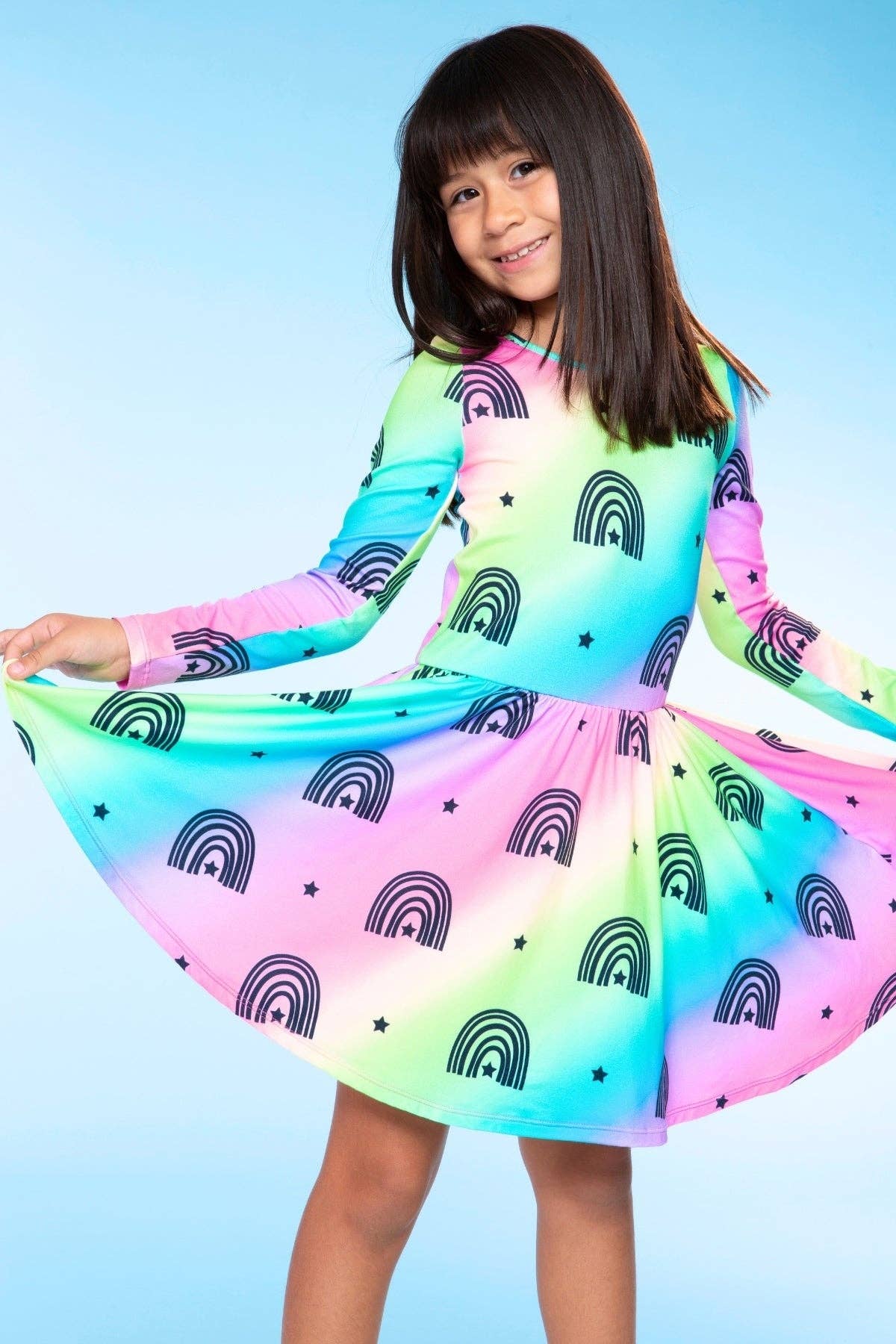 Rainbow Star Simply Soft Long Sleeve Be Happy Dress