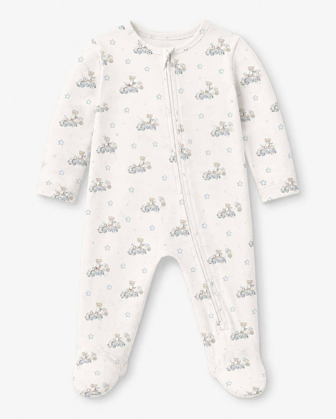 Bear Car Cotton Zipper Footie