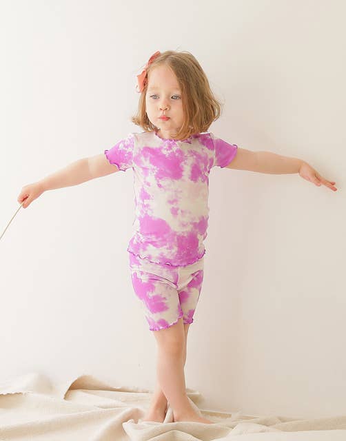Tie Dye Purplecream S/S Pajama Set