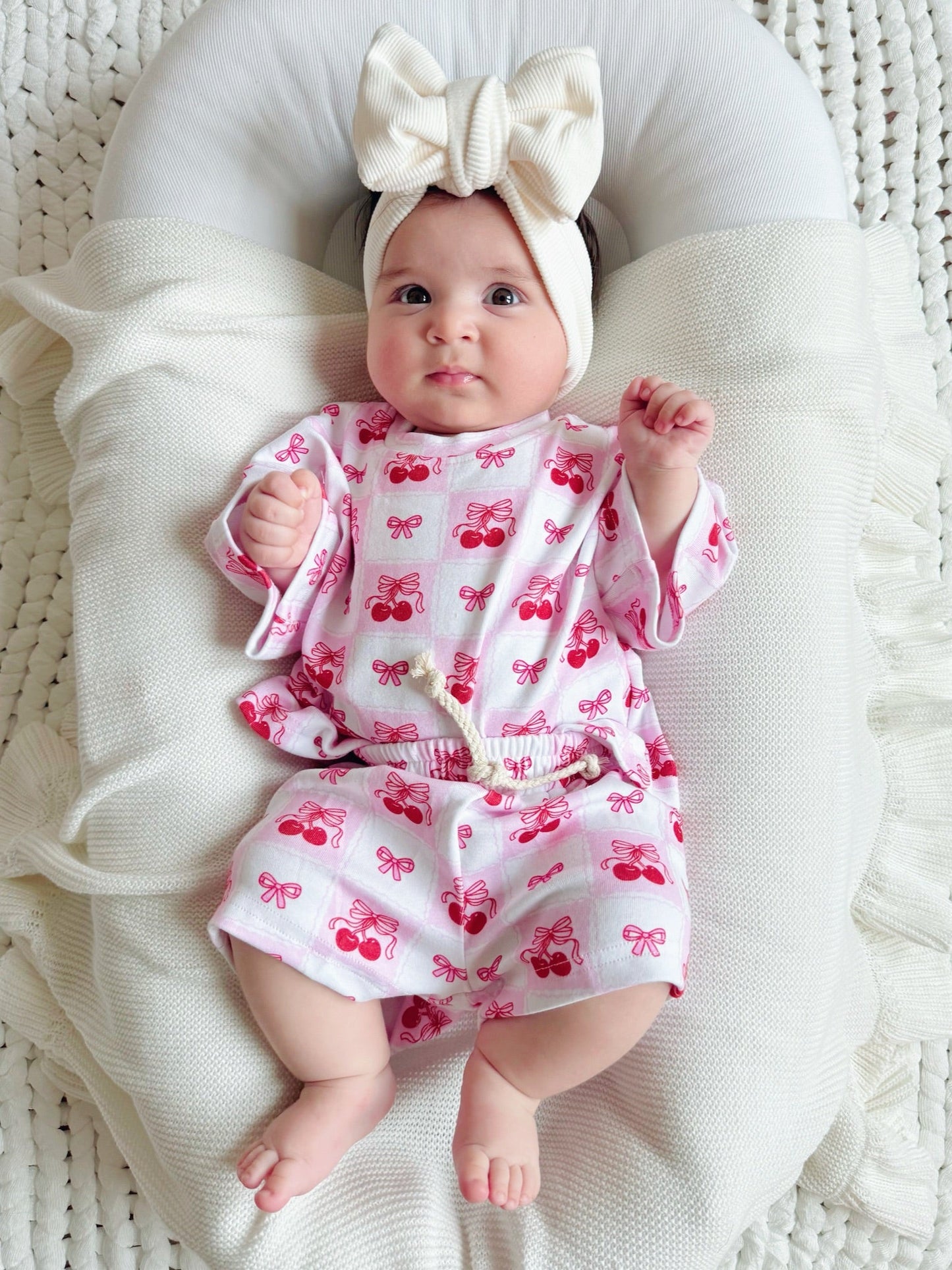 Checkered Cherry Shorts Set
