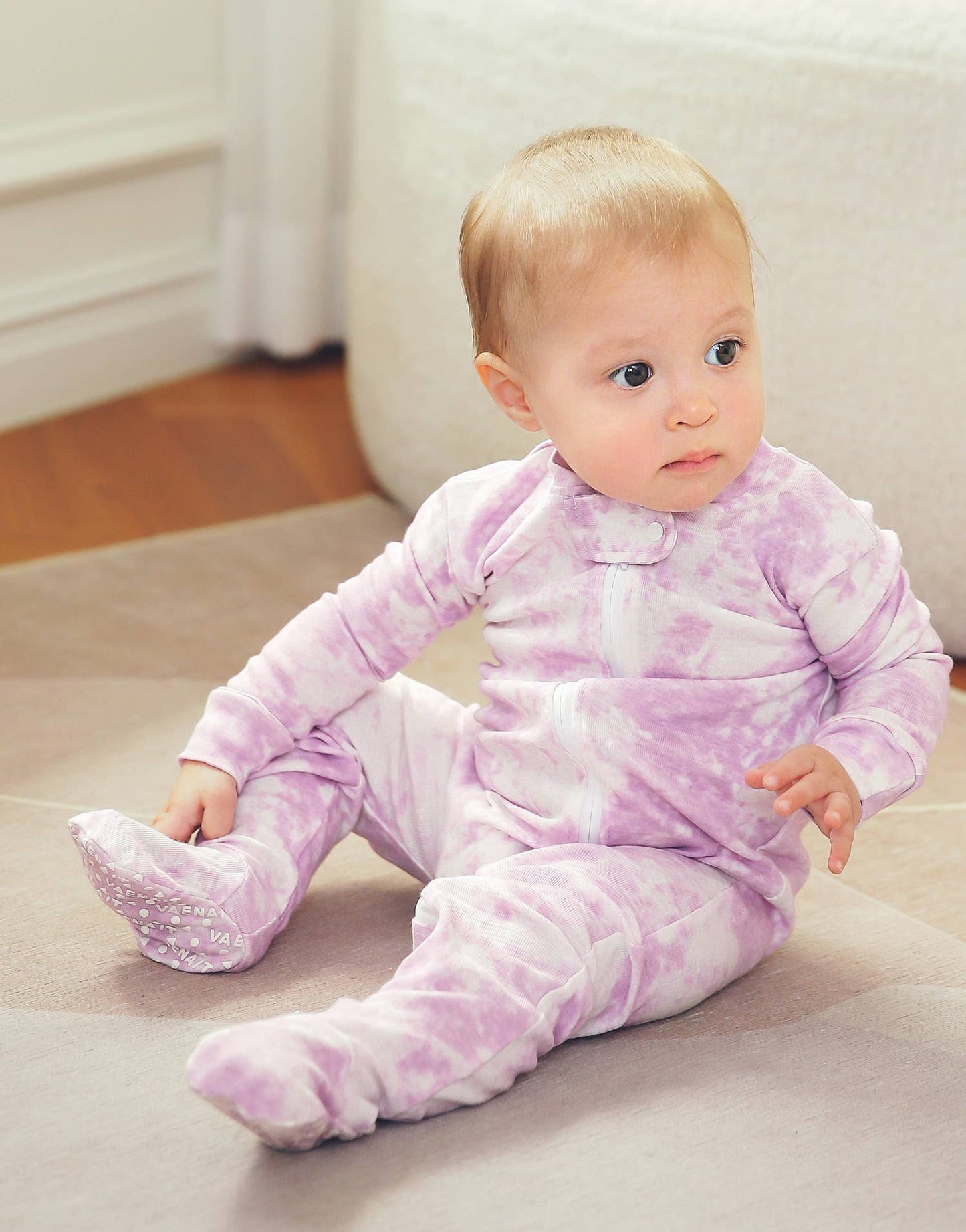 Prism Purple Cotton Zipper Footie