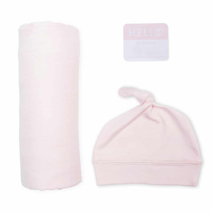 Baby Pink Hat & Swaddle Set