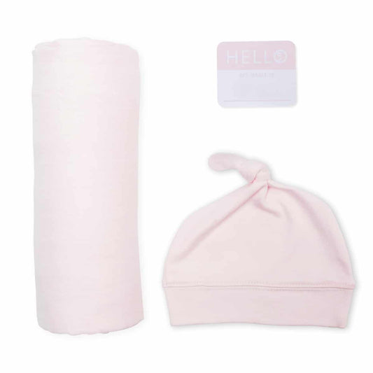 Baby Pink Hat & Swaddle Set