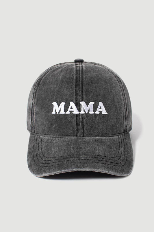MAMA Black Washed Baseball Hat
