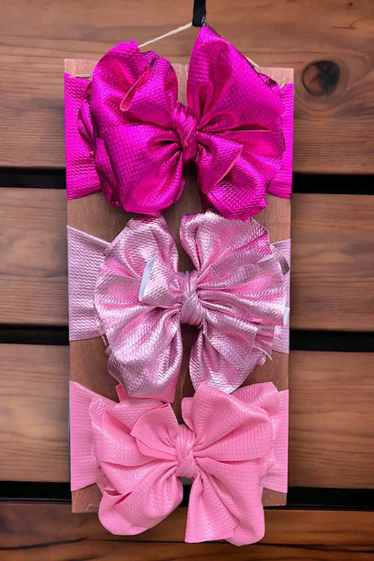 Metallic Pink Bow Headband