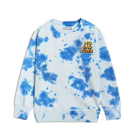 No Bad Vibes Tie Dye Crewneck Sweatshirt