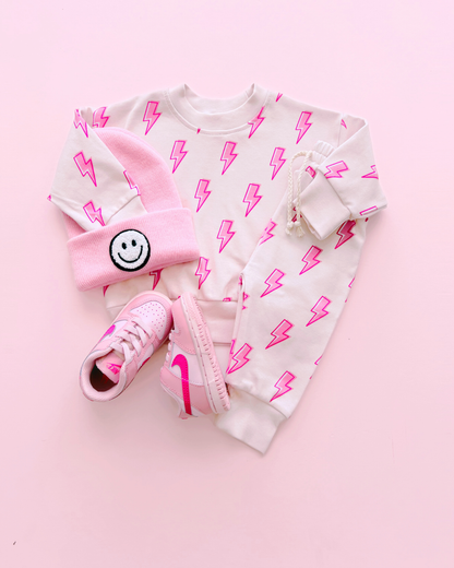 Pink Bolts Baby Jogger Set